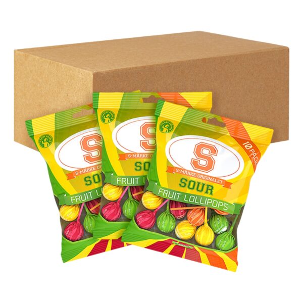 S-märke Sour Fruit Klubbor Storpack - 12-pack